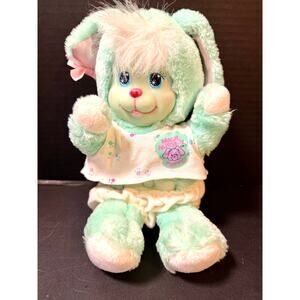 Vintage 1990 Mattel Magic Nursery Kitty Plush Green Toy Clothing Rubber Face